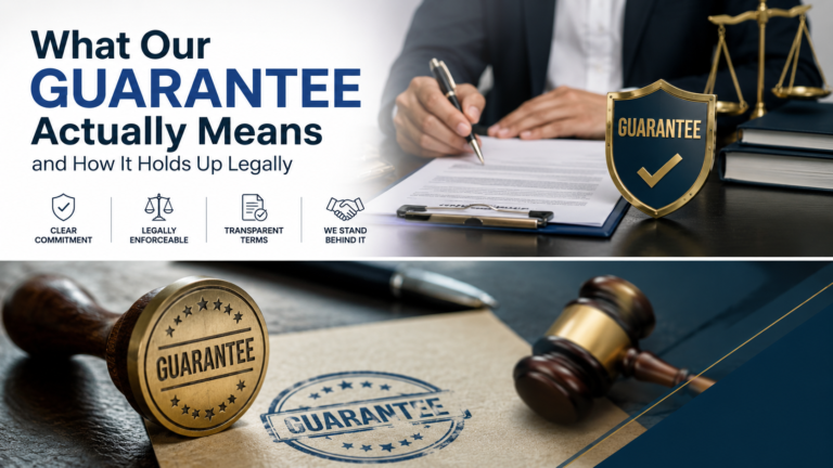 What Our Guarantee Actually Means and How It Holds Up Legally